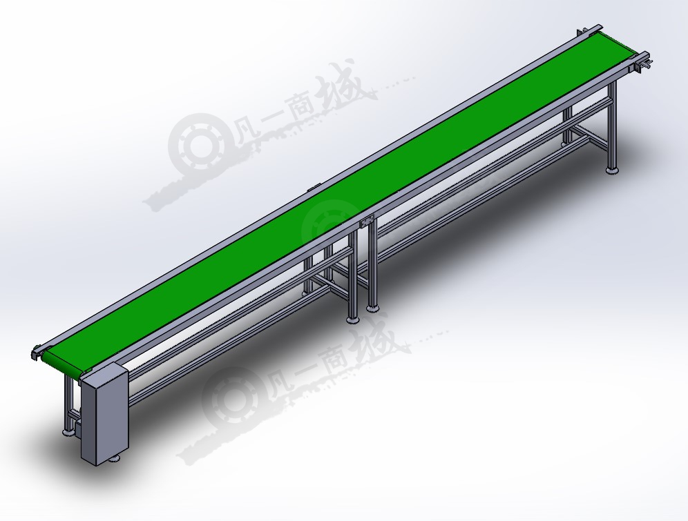 簡易長PU皮帶輸送機(jī)3D模型 模型截圖[2]