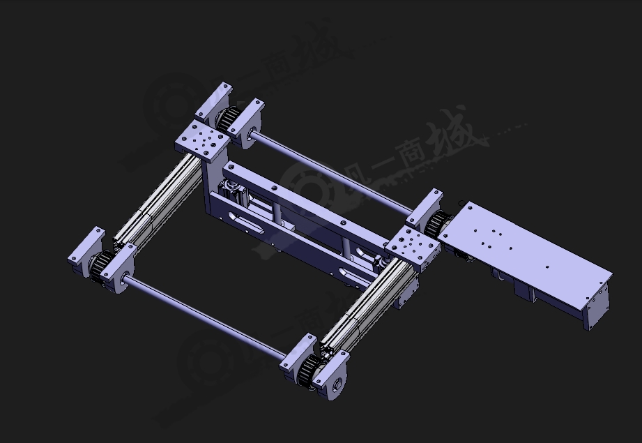 同步帶輸送機(jī)構(gòu)3D模型圖 模型截圖[1]