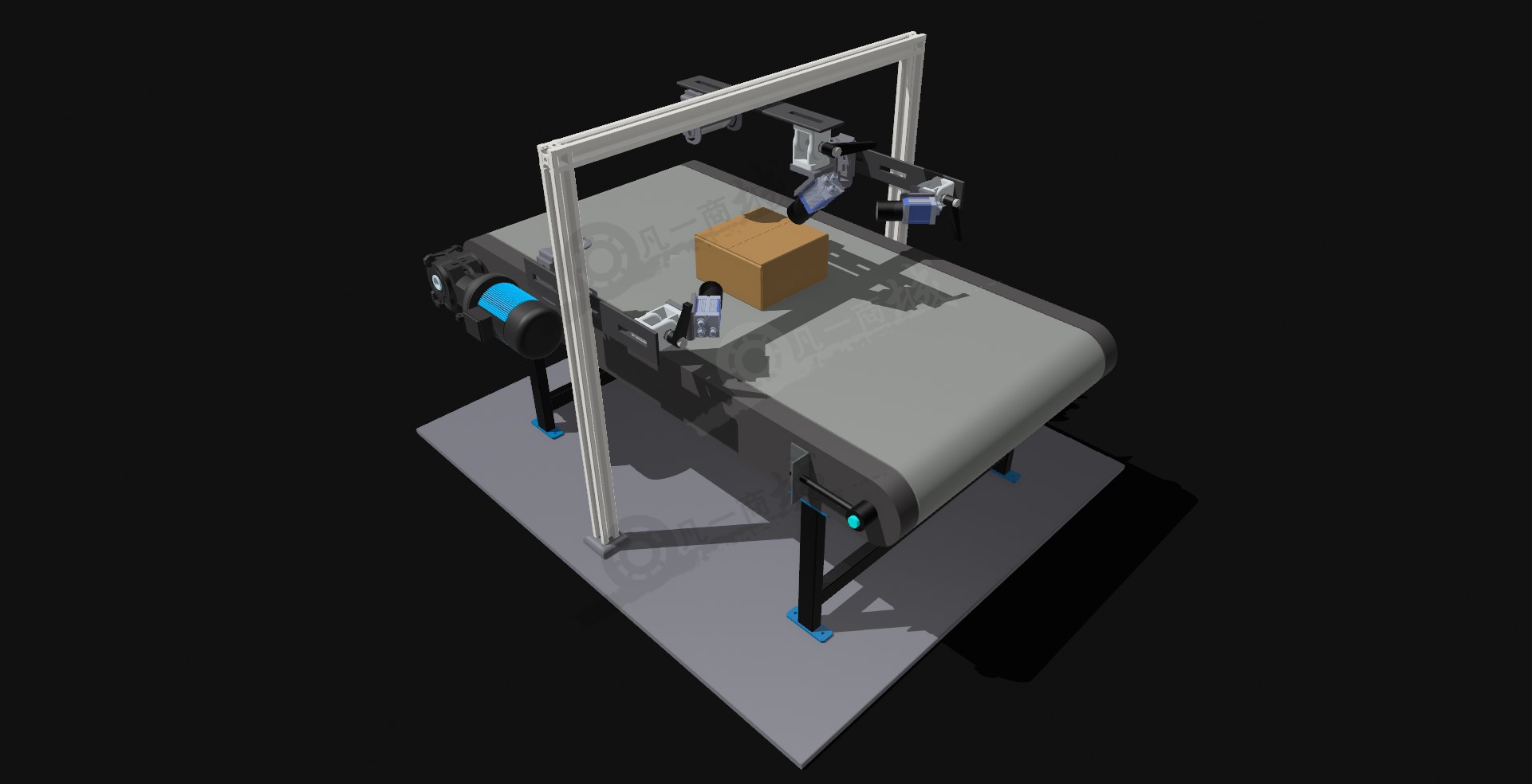 帶攝像頭視覺檢查輸送機(jī)3D模型圖 模型截圖[1]