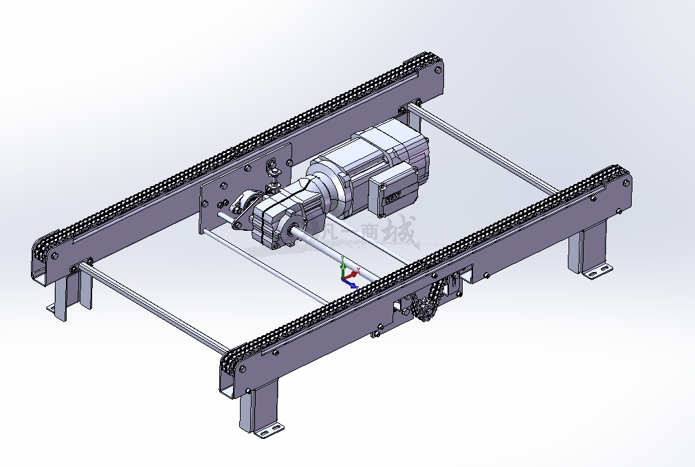 雙排鏈條輸送機3D模型 模型截圖[1]