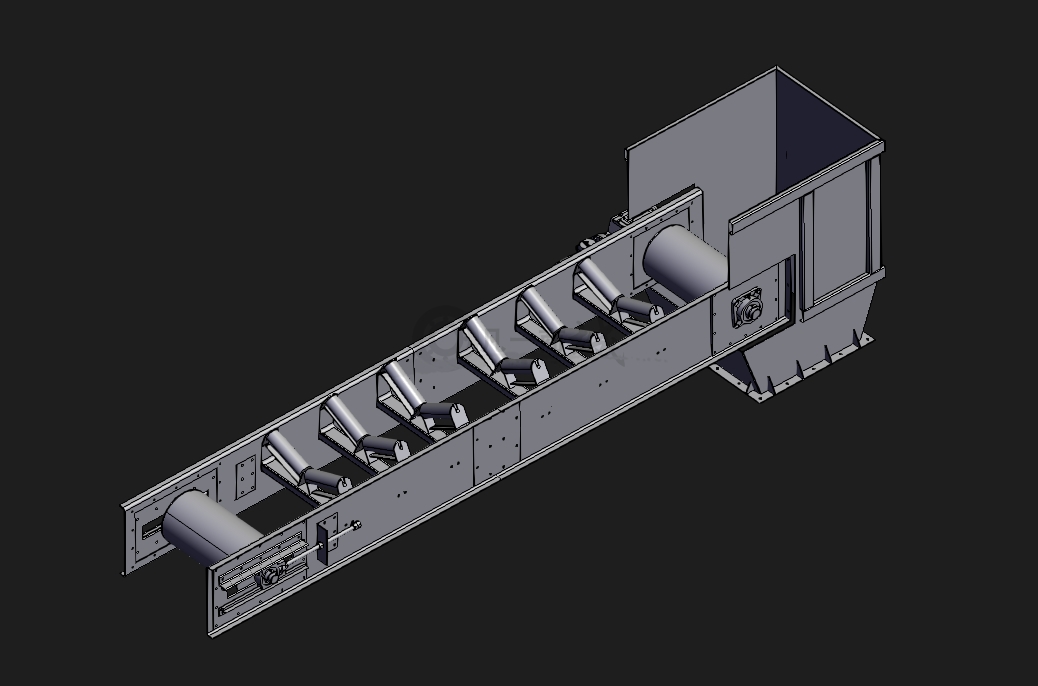 皮帶輸送機(jī)滾筒機(jī)構(gòu)3D模型圖 模型截圖[1]