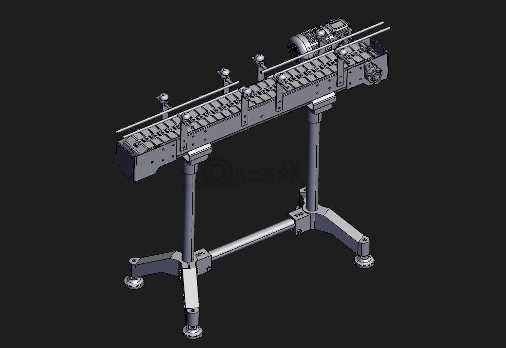 帶擋邊板鏈輸送機(jī)3D模型圖 模型截圖[1]