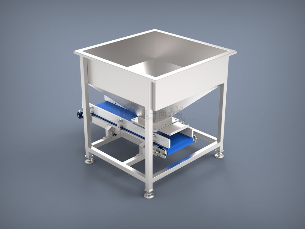 帶進(jìn)料斗皮帶輸送機(jī)-送料流水線3D模型圖 模型截圖[2]
