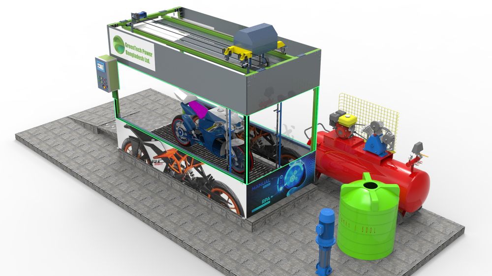 二輪車(chē)自動(dòng)清洗機(jī)-自動(dòng)洗車(chē)設(shè)備3D模型圖 模型截圖[3]