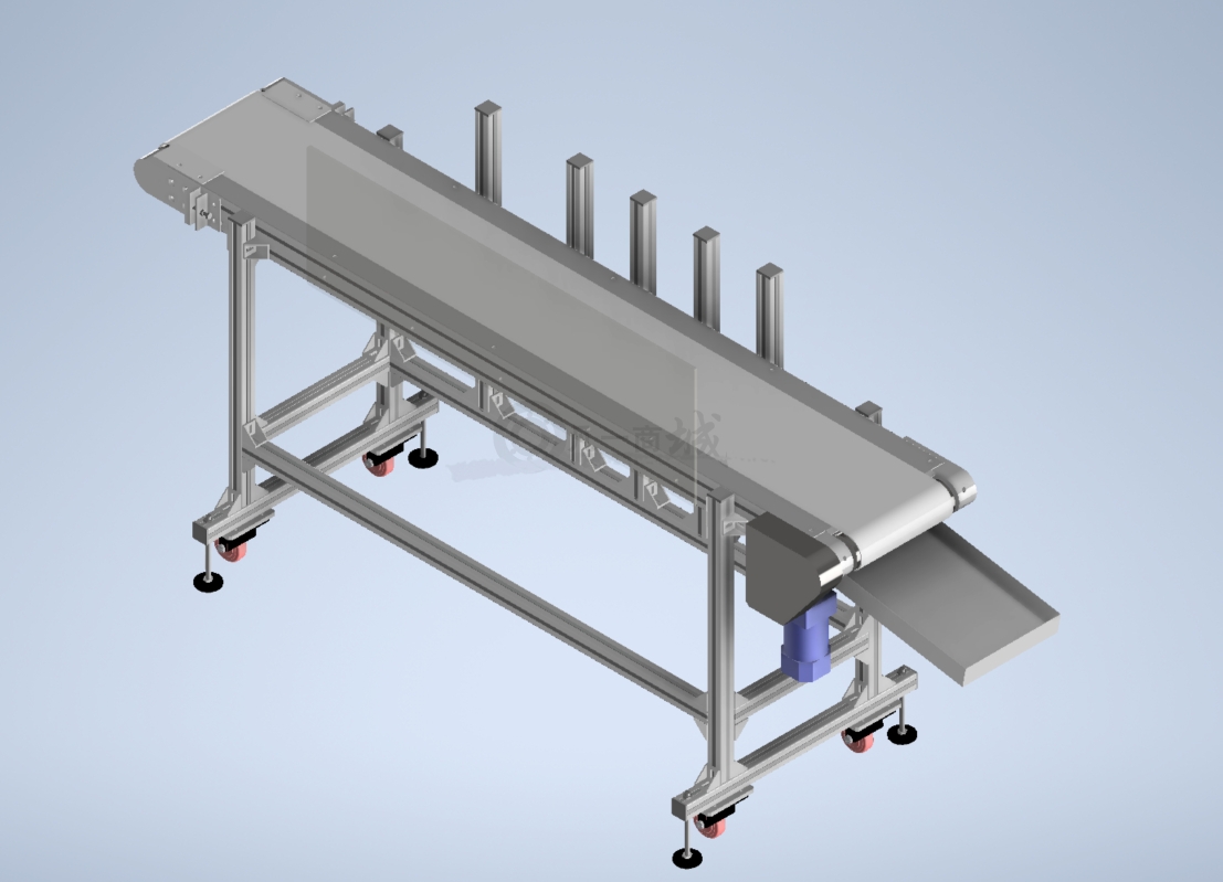 鋁型材機(jī)架 平皮帶輸送機(jī)-輸送線3D模型圖 模型截圖[1]