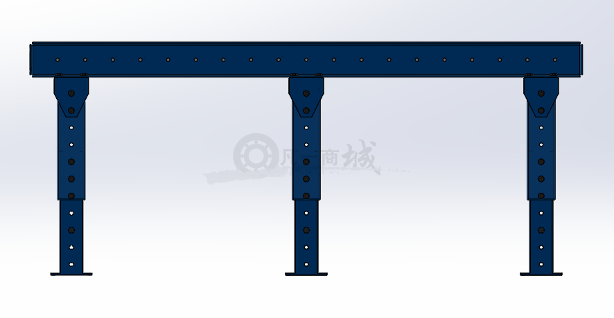無(wú)動(dòng)力滾筒輸送機(jī)-輥筒流水線傳送臺(tái)3D模型圖 模型截圖[2]