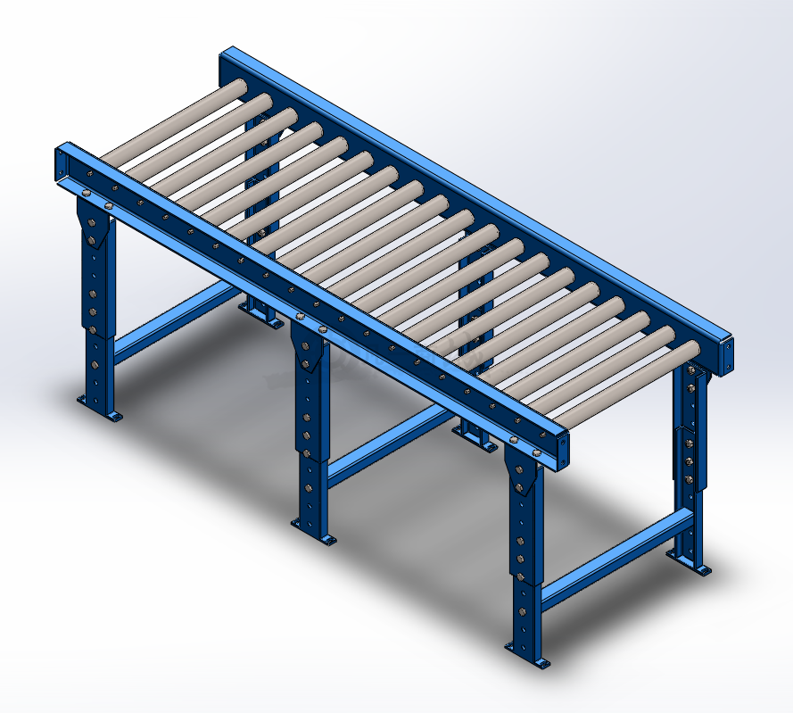無(wú)動(dòng)力滾筒輸送機(jī)-輥筒流水線傳送臺(tái)3D模型圖 模型截圖[3]