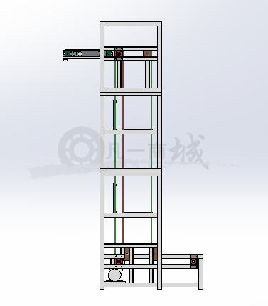 連續(xù)提升機(jī)裝配體-多層升降輸送機(jī)構(gòu)3D模型圖 模型截圖[5]
