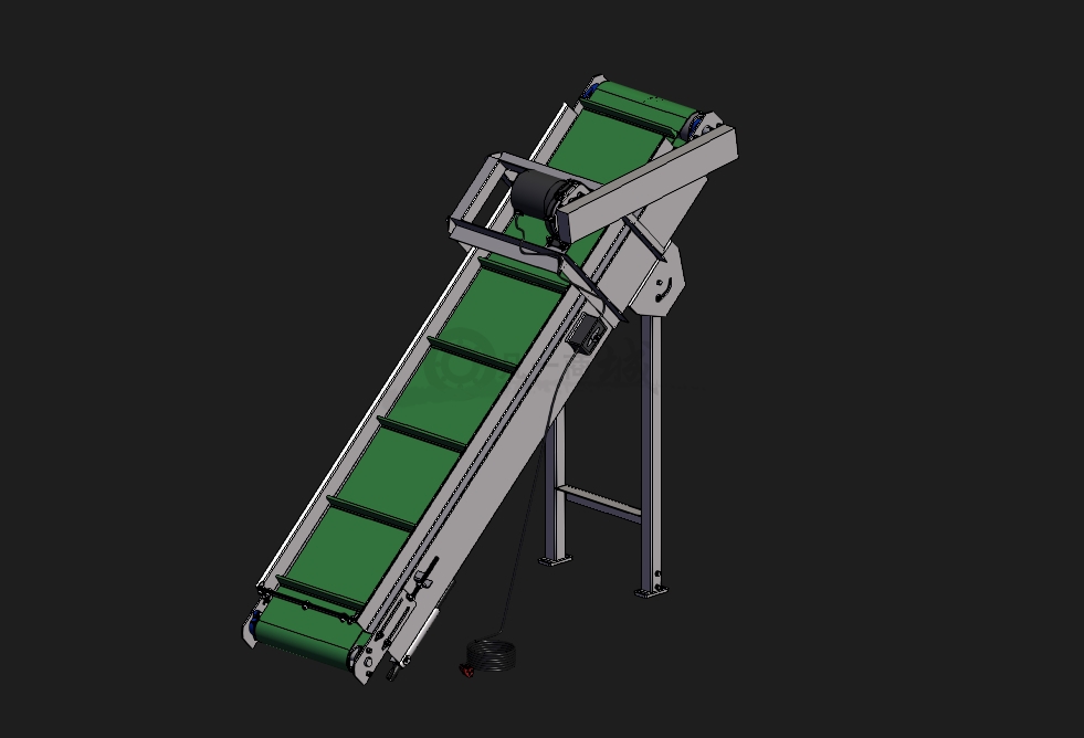 小型斜面提升輸送機(jī)-爬坡輸送線3D模型 模型截圖[1]