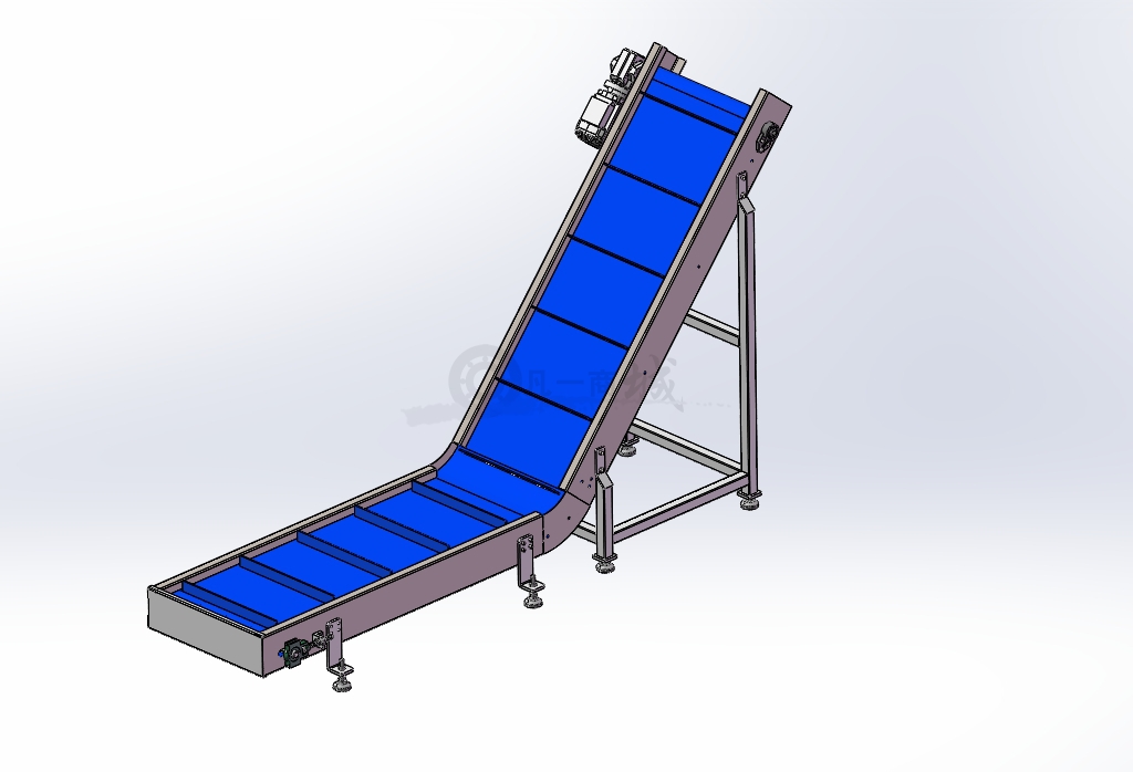 傾斜提升輸送機-小型爬坡輸送線設(shè)計3D模型圖 模型截圖[1]