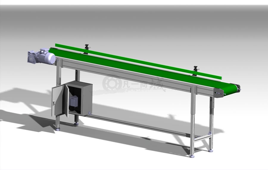帶擋邊PVC皮帶鋁型材輸送機(jī)3D模型圖 模型截圖[1]
