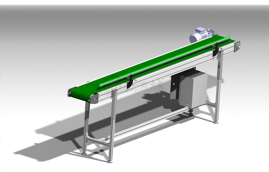 帶擋邊PVC皮帶鋁型材輸送機(jī)3D模型圖 模型截圖[2]