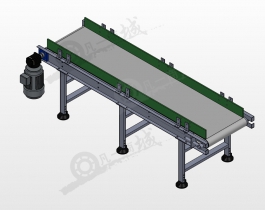 帶導(dǎo)板扁平式PVC帶輸送機3D圖紙