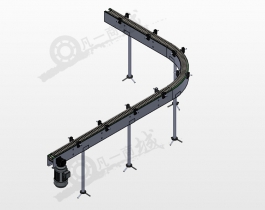 弧形板式鏈輸送機3D圖