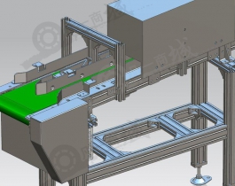 雙道分隔鋁型材框架輸送機3D圖