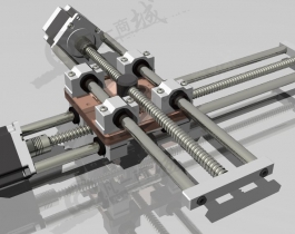 XY軸絲杠光軸運動機構3D圖紙