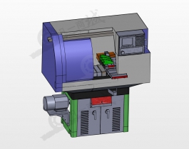 帶防護(hù)倉(cāng)數(shù)控車床3D圖