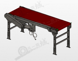 可調(diào)節(jié)高度皮帶輸送機(jī)3D圖