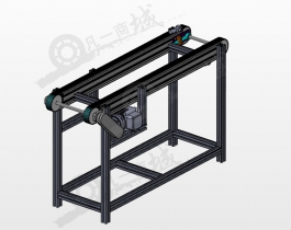 同步帶驅(qū)動(dòng)輸送機(jī)模型圖