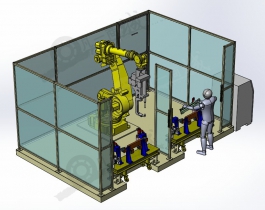 焊接機器人工作站3D圖
