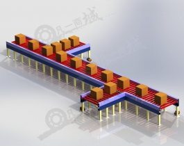 兩邊匯合滾筒輸送機(jī)3D圖