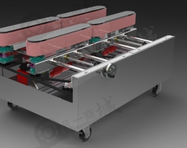 包裝機裝卸用側(cè)帶式輸送機3D圖