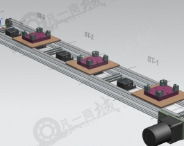 同步帶輸送機(jī)構(gòu)3D模型