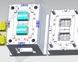 收納箱注塑模具模型圖