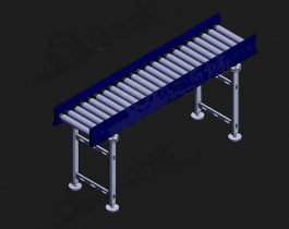 皮帶傳動(dòng)滾筒輸送機(jī)3D圖