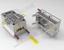 吸塵過濾網(wǎng)格注塑模具3D圖