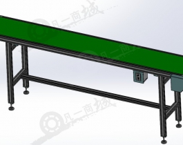 PVC平皮帶輸送機-鋁型材輸送機設備3D模型圖