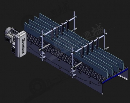 帶導(dǎo)向板半瓶子輸送機(jī)-滾輪流水線3D模型