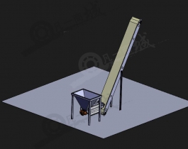 帶料斗的提升輸送機(jī)-傾斜輸送線3D模型