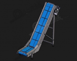 L形提升輸送機(jī) 帶擋板輸送線3D模型圖