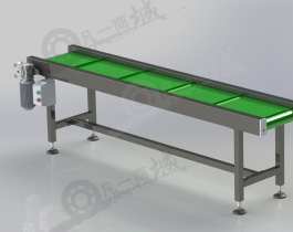 PVC皮帶輸送機(jī)-帶擋板輸送線模型3D圖