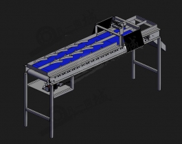 自動(dòng)分流輸送機(jī)-皮帶分揀輸送線模型3D圖