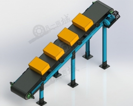 提升輸送機(jī)-爬坡輸送線-斜坡傳送帶3D模型