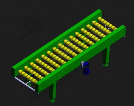 帶有電動噴射器 輥道滾筒線設(shè)計3D模型