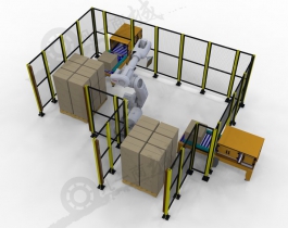碼垛機器人生產(chǎn)線設(shè)計-碼垛機器人工位模型3D圖