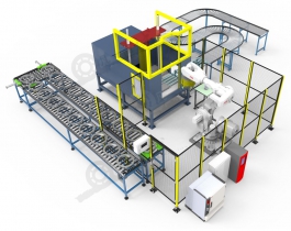 拉床機器人生產(chǎn)線設(shè)計模型-車間拉床機器人工位3D圖