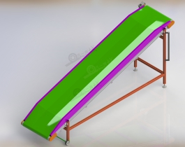 傾斜帶式輸送機(jī)-輸送線-輸送帶模型3D圖