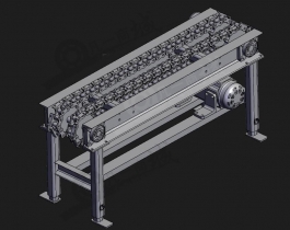 帶刮板鏈條輸送機(jī)-鏈?zhǔn)捷斔途€模型3D圖