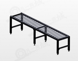 鋁型材支架無動(dòng)力滾筒輸送機(jī)模型