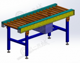 鏈?zhǔn)綕L筒輸送機(jī)-滾筒線3D模型圖