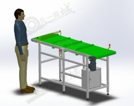 帶隔板皮帶輸送機(jī)-小型輸送線模型3D圖