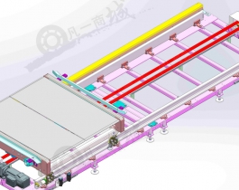輸送機(jī)-同步帶驅(qū)動托盤輸送機(jī)構(gòu)3D模型圖