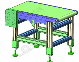 小型輸送工作臺-皮帶輸送機3D模型圖