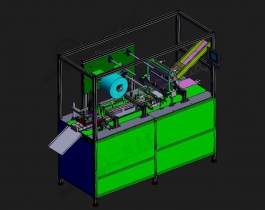 自動(dòng)化包裝機(jī)-電池吸塑包裝設(shè)備模型3D圖
