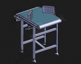 帶部件中心導(dǎo)流板輸送機(jī)-小型皮帶輸送線3D模型圖