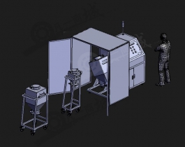 化工、食品三維混料機(jī)-移動(dòng)式攪拌混合機(jī)模型3D圖